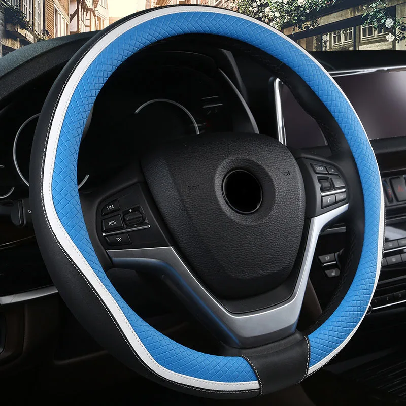 

Summer Steering Wheel Cover Anti-Slip Leather for Universal 15Inch Car Truck SUV Car Styling