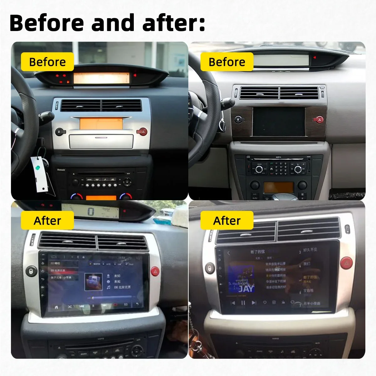 Фото Автомагнитола 2 Din на Android для Citroen C4 C-Triumph C-four 2004- 2009, автомагнитола, автомобильный мультимедийный плеер с GPS, головное устройство с рамкой №2