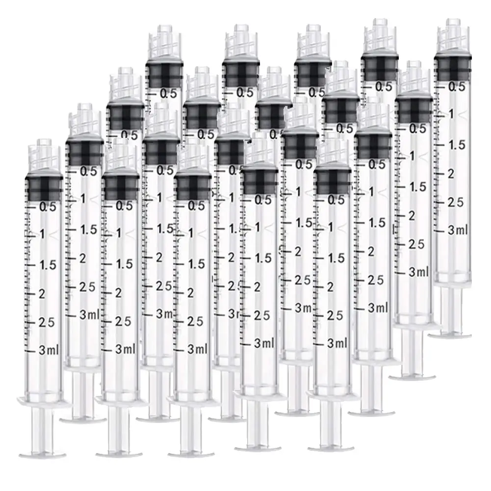 

100 шт., 3 мл/3 куб.см, шприц с замком Люэра, стерилизованный индивидуальный упаковка без иглы, инжектор для дозирования клея, кормления домашних животных