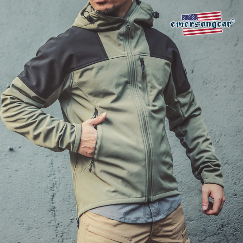 

Теплая Флисовая Куртка Emersongear с синей этикеткой, тройная технология, теплое тактическое зимнее пальто, водонепроницаемое ветрозащитное рас...