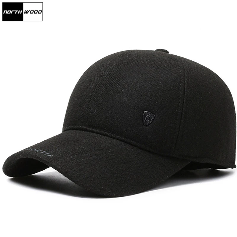 

NORTHWOOD Thicken Warm Winter Cap Men Earflaps Windproof Snapback Hats Men's Baseball Cap Male Gorras Hombre Dad Hat