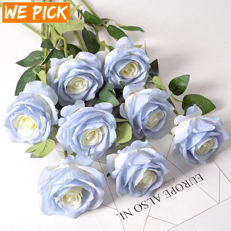 

1PC Beautiful Silk Artificial Rose Flowers Wedding Home Table Decor Long Bouquet Arrange Fake Plant Valentine's Day Presents