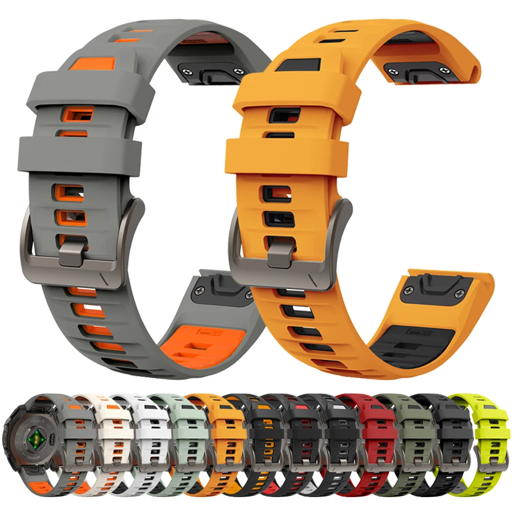 Силиконовый ремешок для умных часов QuickFit 22 мм 26 Garmin Fenix 8 6S 7X 8X 7 Pro 5 5X 5S 3 HR 955 Fenix8X Fenix7