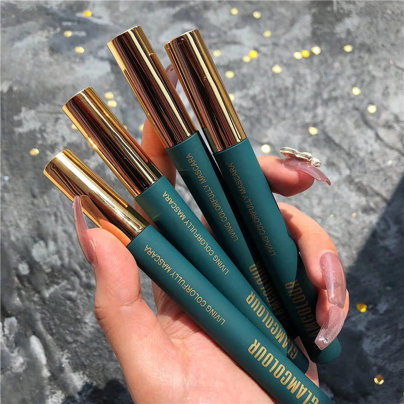 

Curled Skinny Black Blue Colorful Mascara Waterproof Eye Lash Curling Thick Lengthening Volume Silk Fiber Eyelash Makeup Mascara