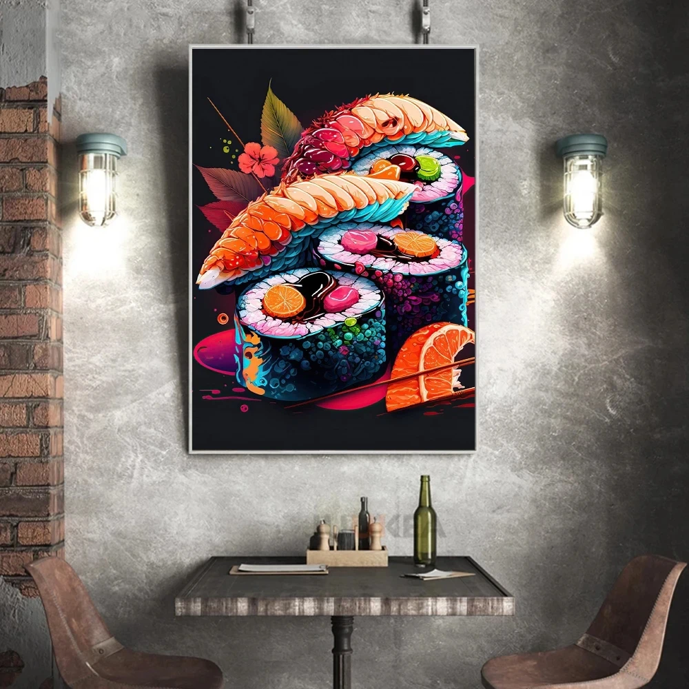 Плакат с японскими лососевыми суши принты для кухни домашний декор милая