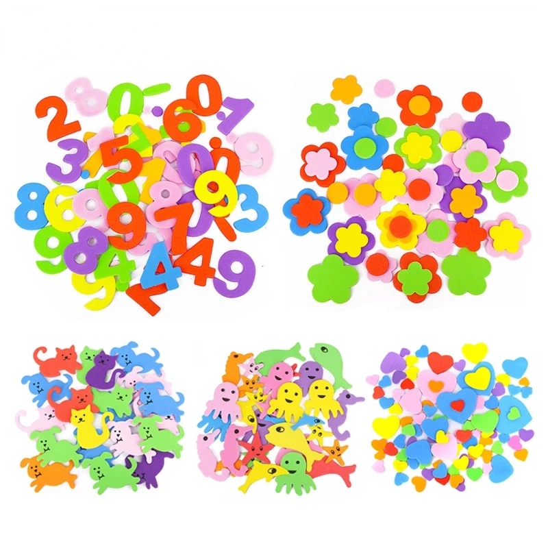 

Figure Foam Sticker Star Heart Animals Foam Stickers Kid Toy Early Educational learning kindergarten Craft Diy Toy