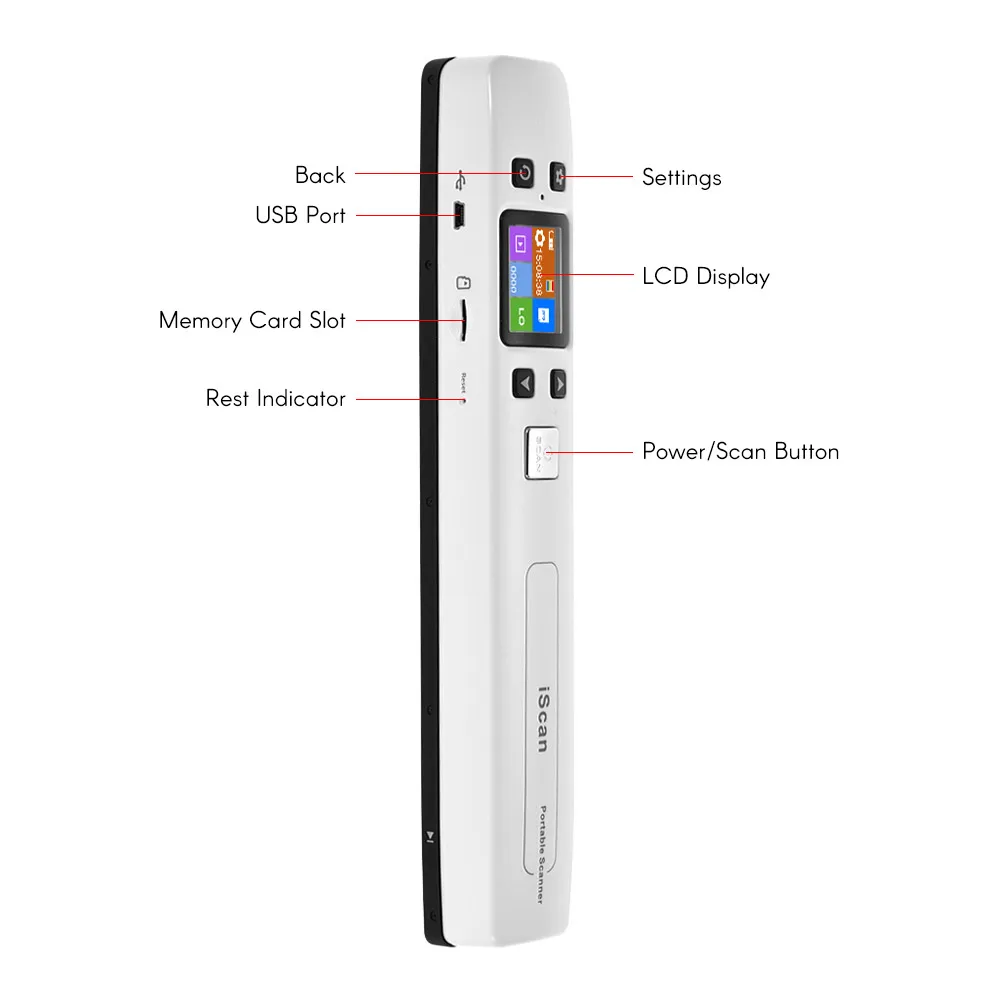 1050DPI wifi scanner Portable New Creative Handheld Mobile Document Image A4 Hand Scaner Support JPG/PDF Format |