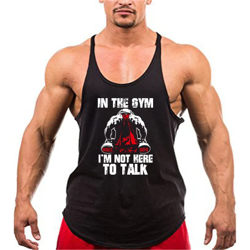 

Summer New Men's Clothing Fashion Big Stretch Cotton Sports Creative Letters Printed Fitness Sports Trend Work Word Undershirt