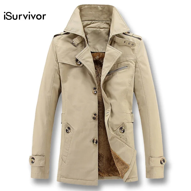 ISurvivor 2022 Мужские Зимние флисовые толстые куртки и пальто мужские повседневные