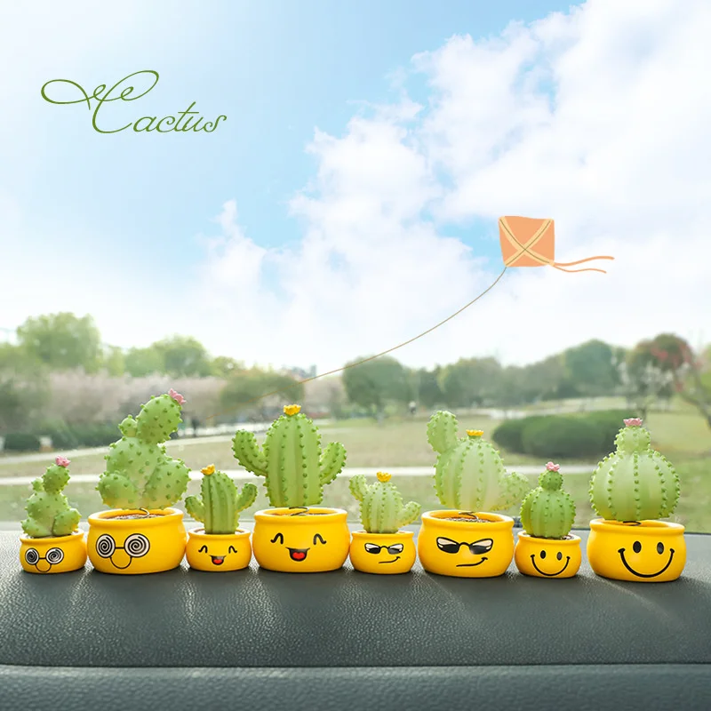 

New creative expression cactus shaking his head doll car car decoration car interior supplies office table decoration gift