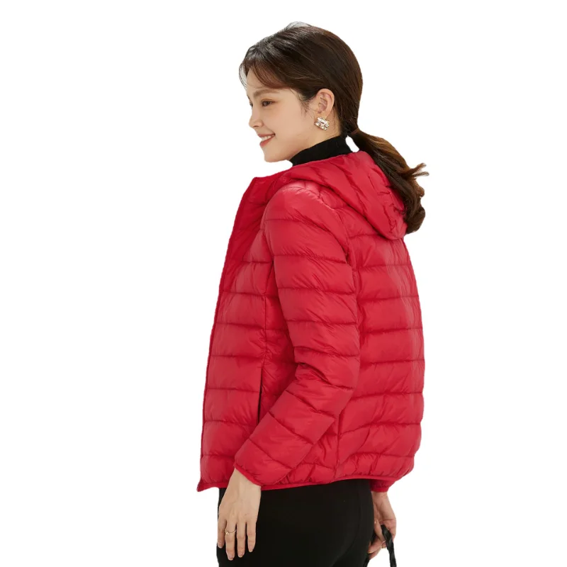 Women's Down Jacket Autumn Winter New Lightweight Hooded Down Jacket White Eiderdown Wear Slim Slim Women's Oversized Coat