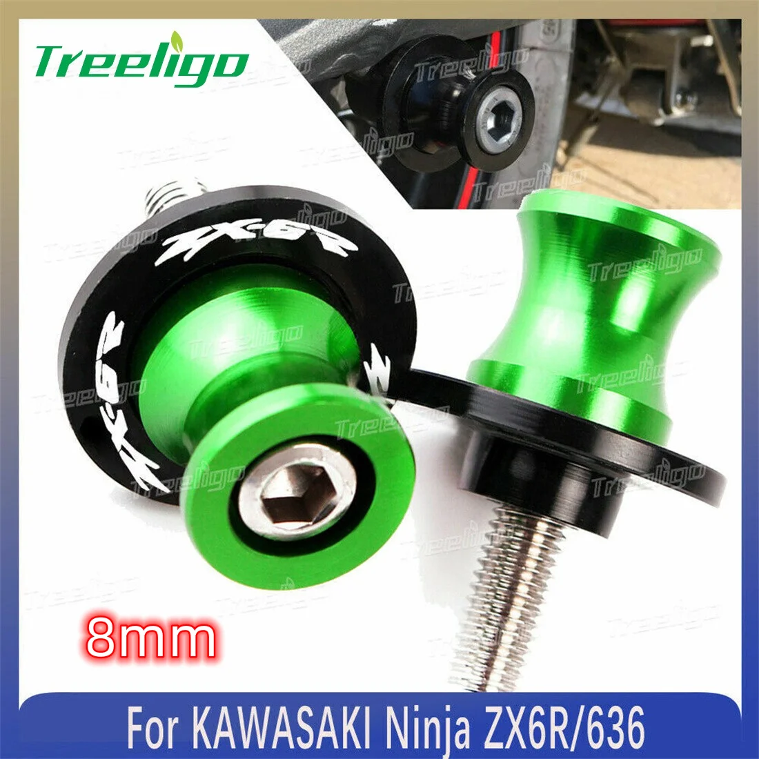 

Treeligo 8MM Motorcycle Accessories Swingarm Spools Slider Stands Screws For KAWASAKI Ninja ZX6R 2012-2021