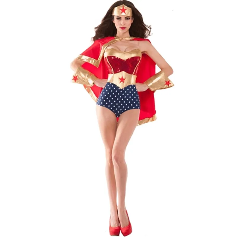Хэллоуин сексуальный женский чудесный Супер Чудо костюм супергерой