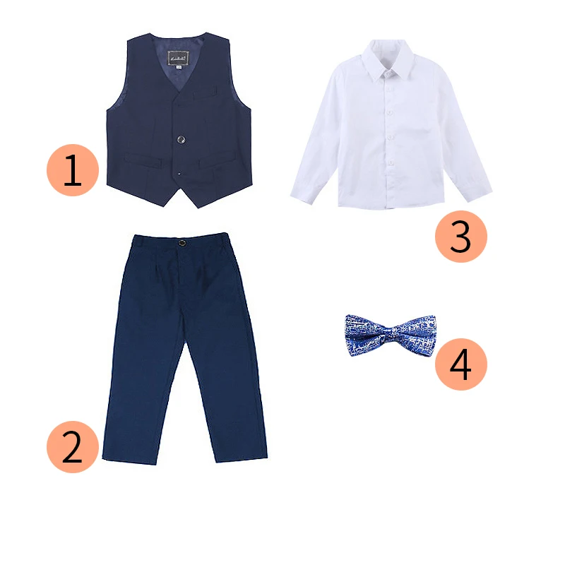 Костюм для мальчиков и детей рубашка пиджак брюки платье с бантом на выбор 5 6 7 8 9 10