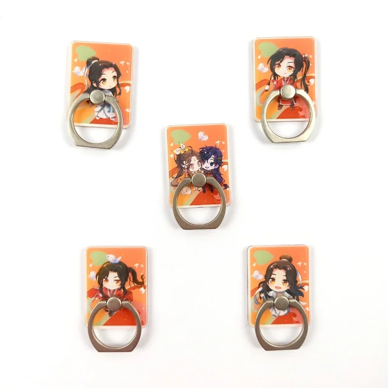 

1 Pcs New Anime Tian Guan Ci Fu Acrylic Phone Holders Man Heaven Officials Blessing Rotating Finger Ring Mobile Phone Stand Toys