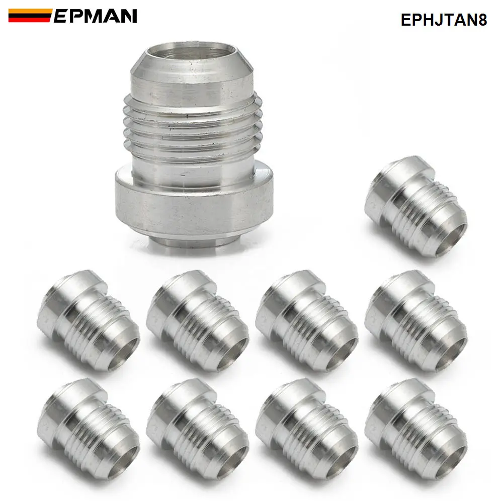 

EPMAN 10 шт. AN8 мужской алюминиевый сварной фитинг с круглой основой для крутящихся горшков, резервуаров для перенапряжения, радиаторов EPHJTAN8