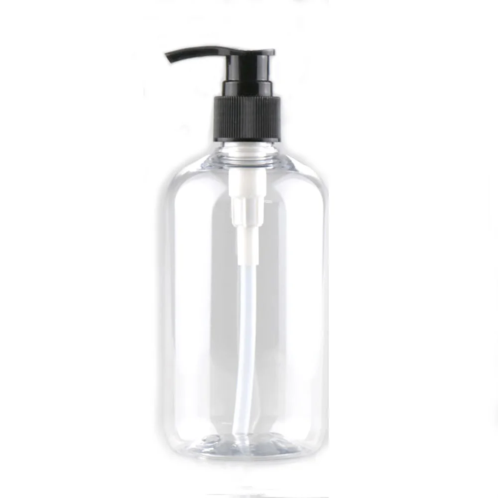 

500ml transparency color Refillable Squeeze plastic lotion bottle with black pump sprayer PET Plastic Portable lotion Bottle