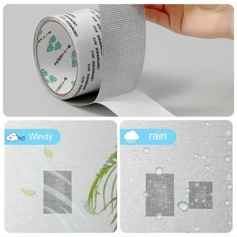 Window Screen Repair Self-adhesive Net Door Fix Patch Anti-Insect Mosquito Mesh Broken Holes Netting