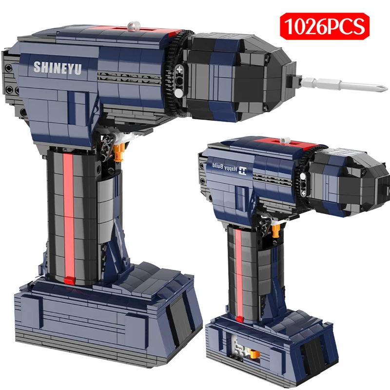 

City Technical Happy Build Nut Disassembly Electric Drill Model Building Blocks Educational Assembled Bricks Toys for Kids Gift