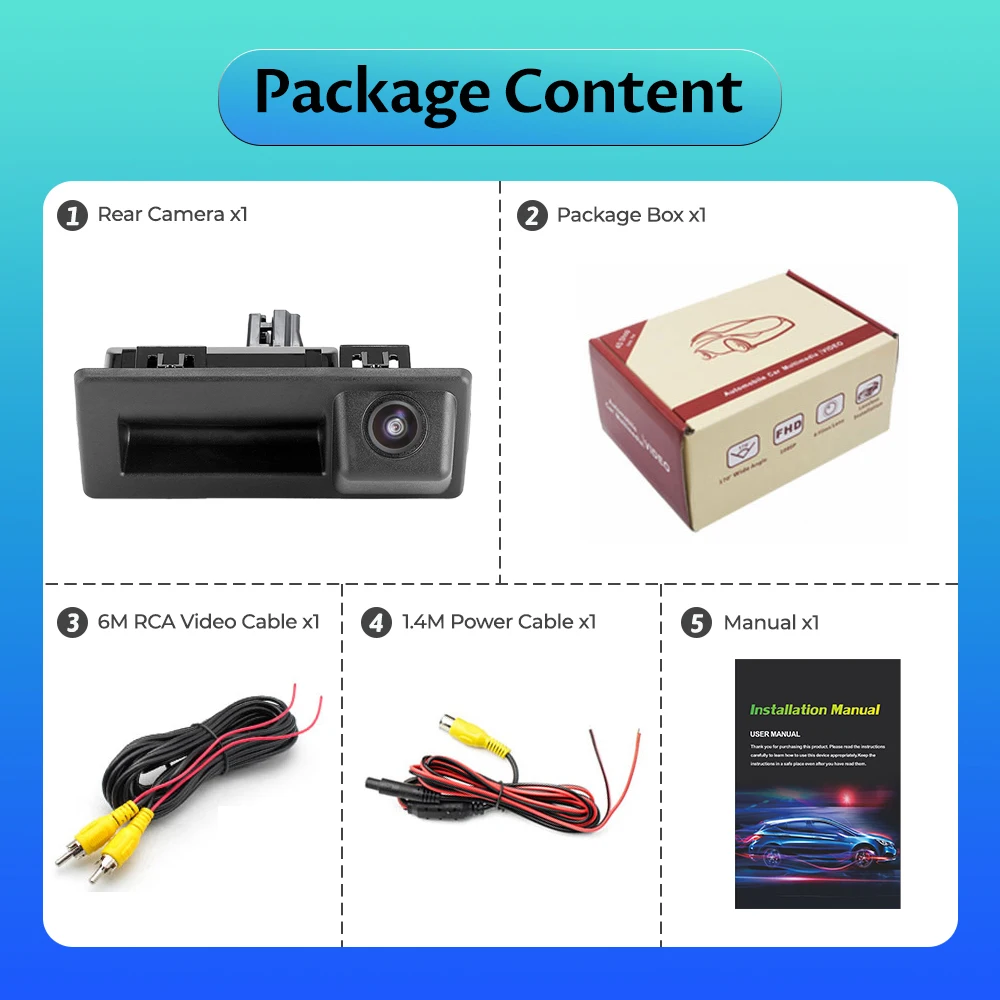 LS AHD 1080P Автомобильная камера заднего вида с ручкой багажника для Skoda Speed Octavia Audi A3 A4