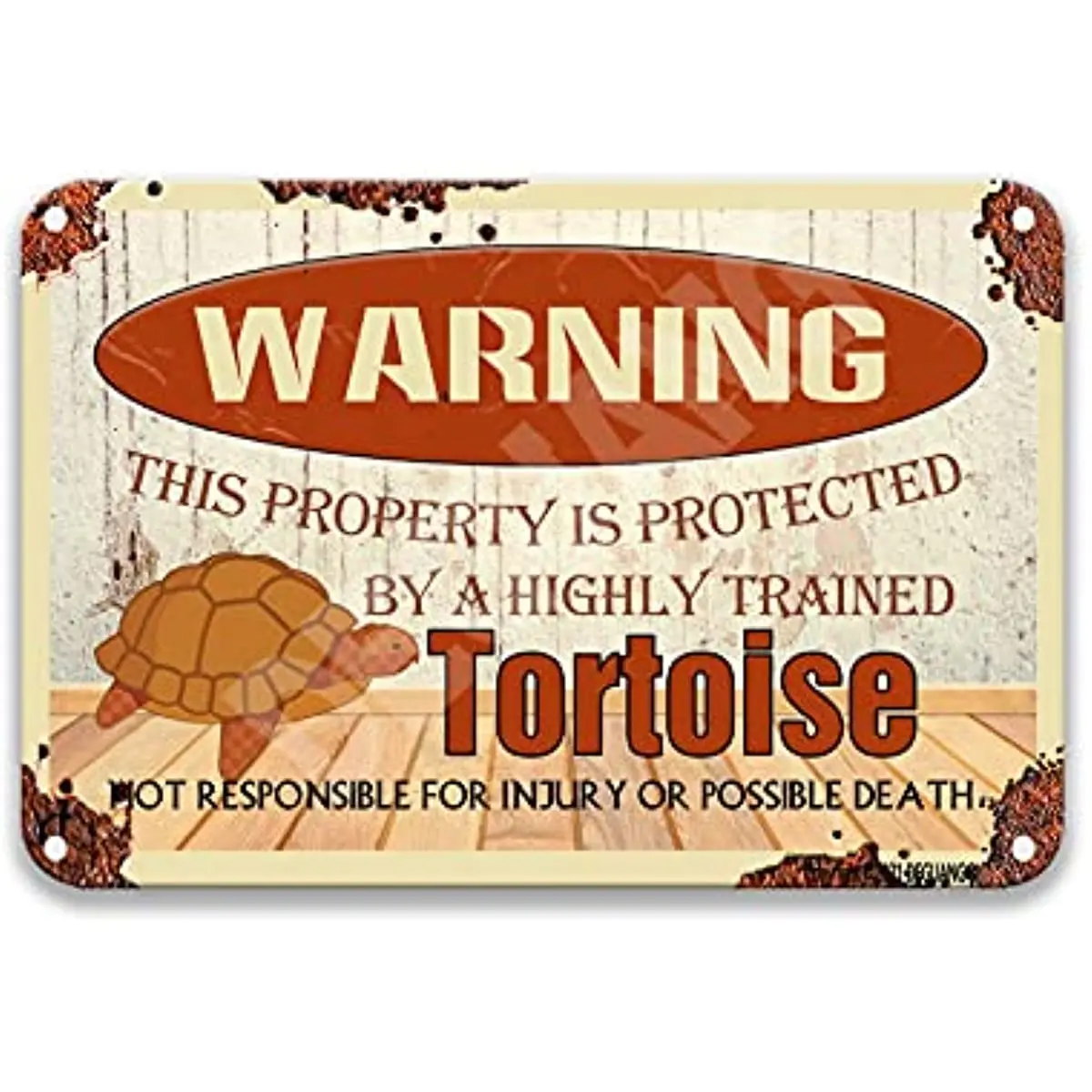 

Warning This Property Is Protected By A Highly Trained Tortoise Tin Sign Wall Art Metal For Home Decor Farm Wall Decor