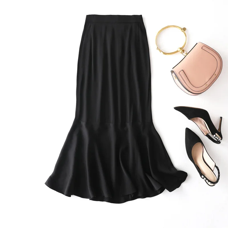 Женская облегающая юбка из натурального шелка тутового шелкопряда Qiao с запахом