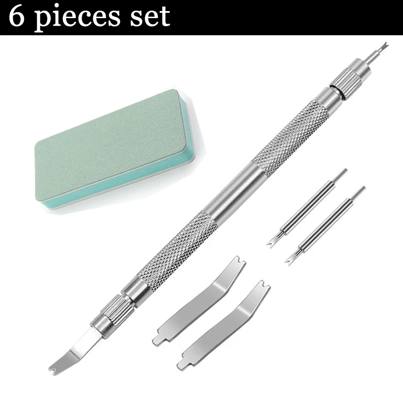 

6PCS Watch Repair Tool Spring Pine Needle Bar Pose Filed Barrette Repair Watch Strap Spring Set Watch Strap Removal Accessory