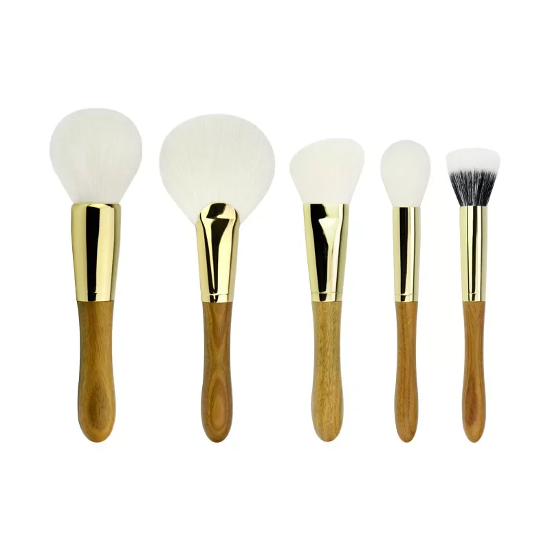 5Pcs Professional Goat Hair Makeup Brush Blush fluorescent Contour Large Loose Powder Brush Makeup Tools