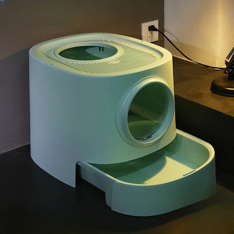 

Top Entry Sandbox Cat Bedpans Enclosed Deodorization Drawer Big Cat Bedpans Leak Proof Toilet Areneros Para Gato Products QF50CB