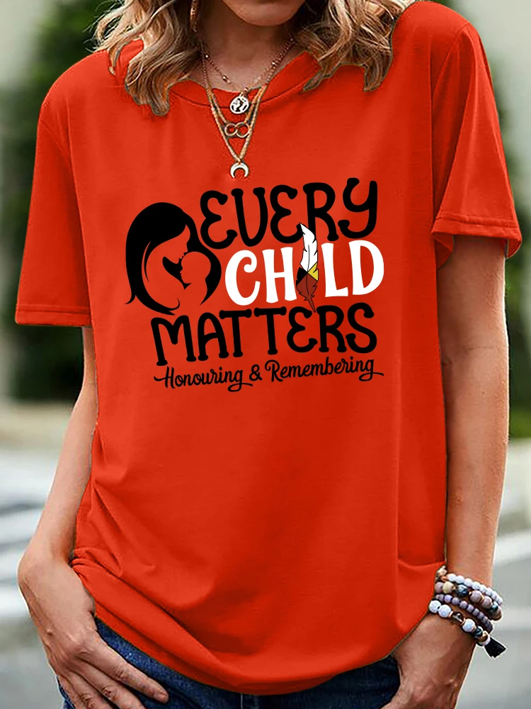 

Seeyoushy Every Child Matters Print Women T Shirt Short Sleeve O-Neck Casual T Shirt Harajuku 90s Girls Summer Tees Tops Clothes