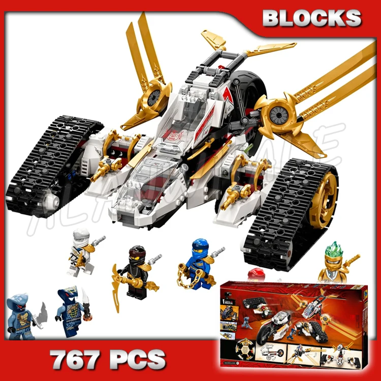 

767pcs Shinobi Legacy 4in1 Vehicle Ultra Sonic Raider Jet Plane Motorcycle 60081 Building Blocks Sets Compatible With Model
