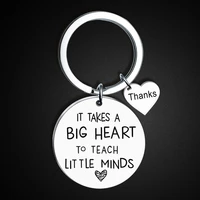 2022 stainless steel thanksgiving jewelry womens round brand heart shaped key chain big heart tanks charm key chain