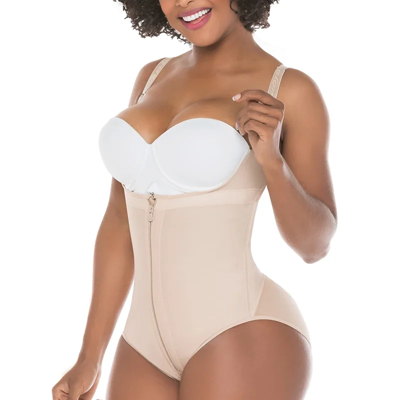 Women Shapewear Bodysuit Latex Waist Trainer Full Body Shaper Tummy Control Fajas Colombianas Zipper Open Bust Corset