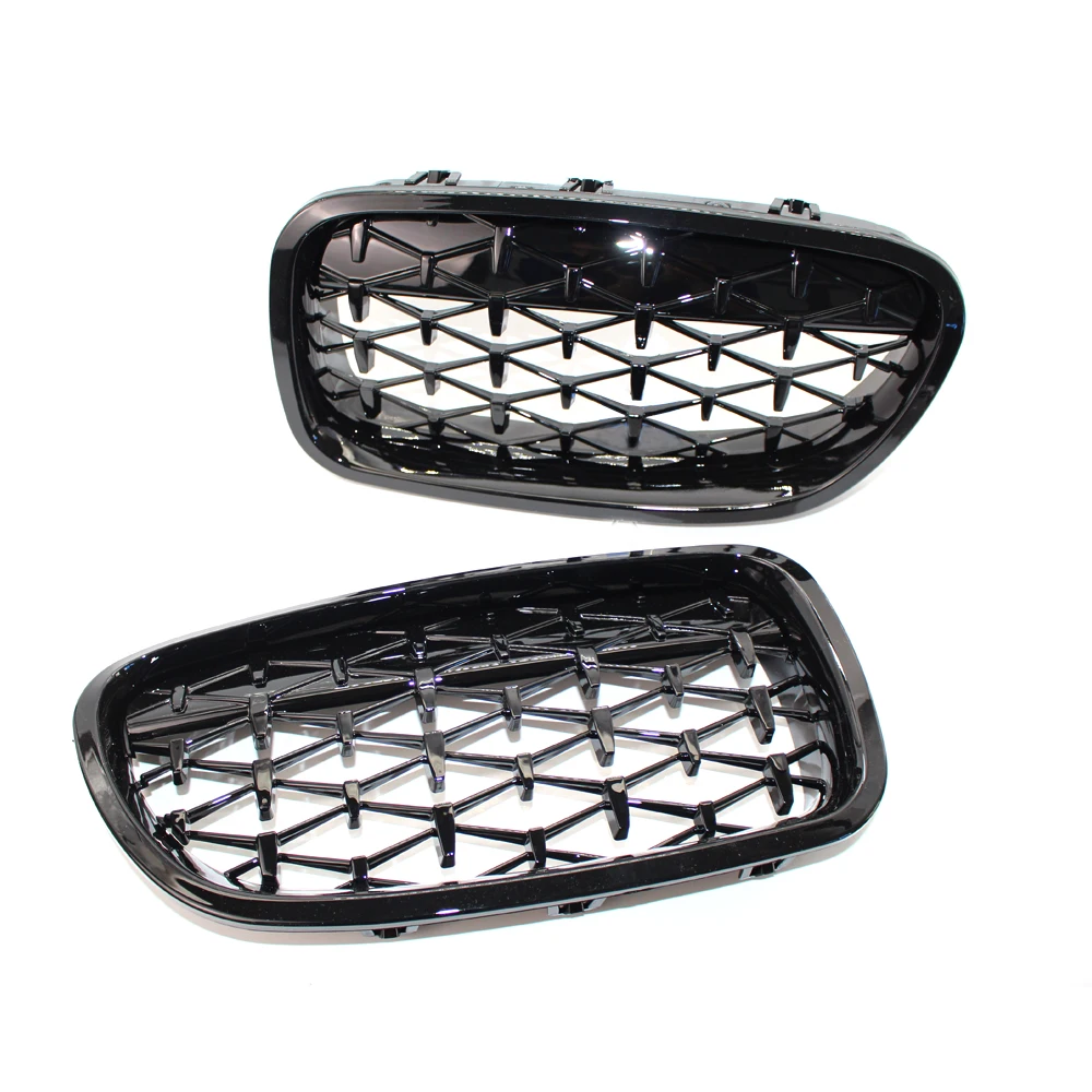

1 Pair Front Grilles Car Bumper Hood Cover Kidney Grille Accessories for BMW F10 F18 2011-2016 Automobile Diamond Racing Grills