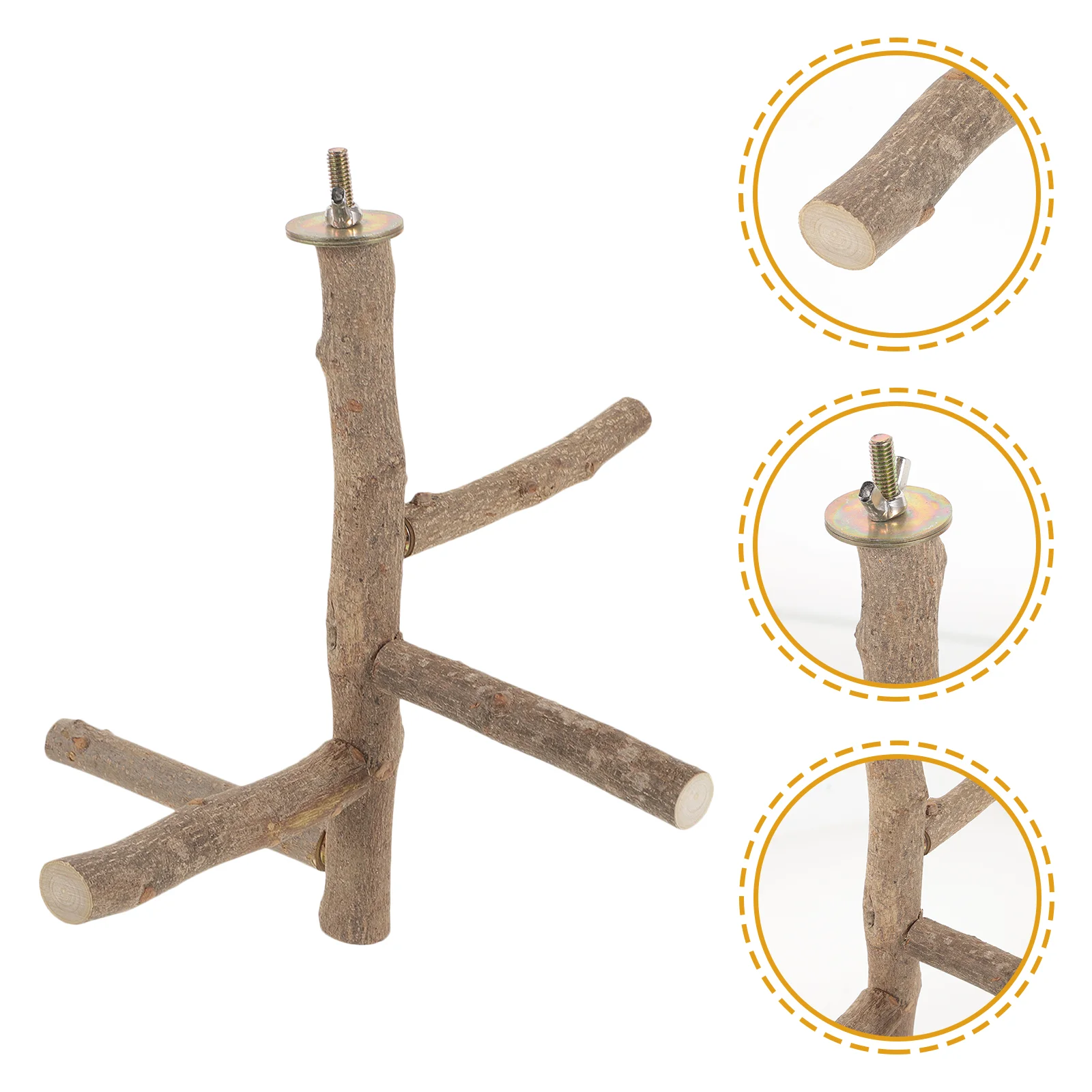 

Parakeet Cage Accessories Parrot Bird Perch Stand Climb Wood Pepper Standing Pole