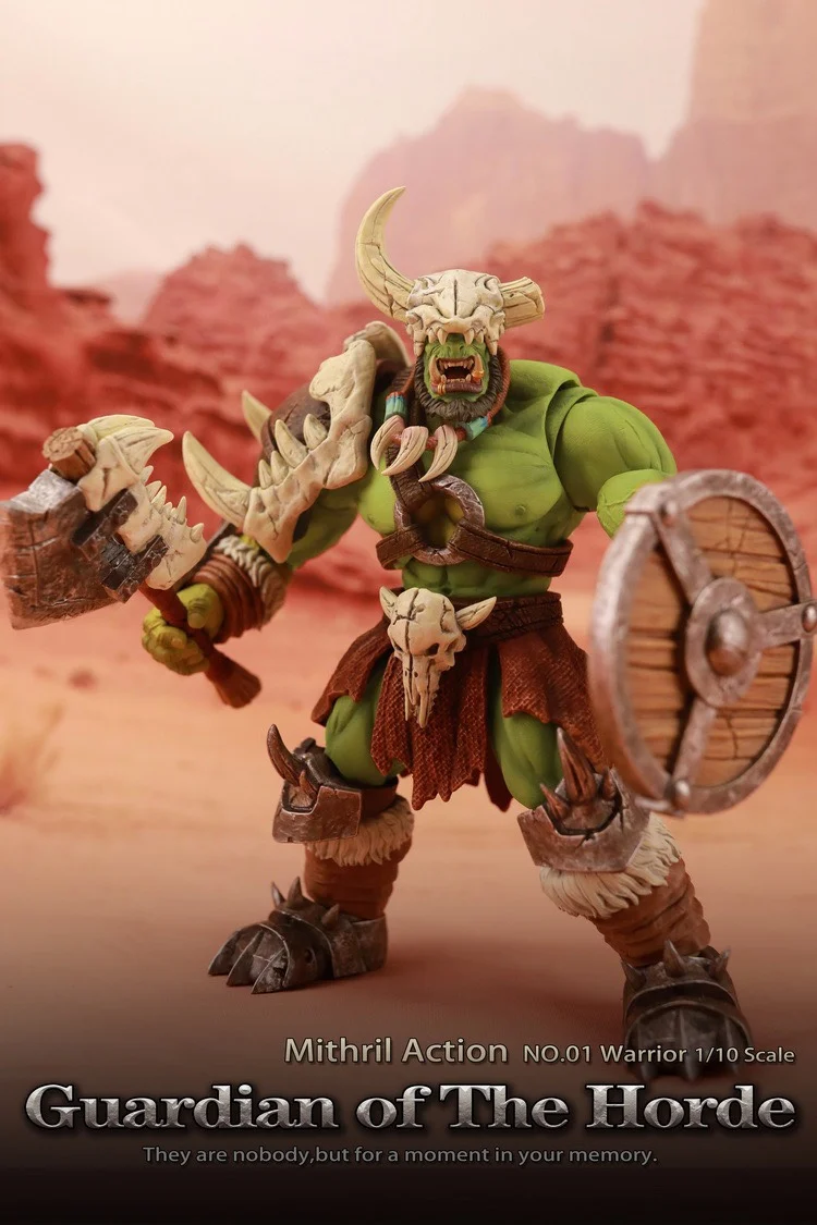 Коллекционная экшн-фигурка митрила № 01 воин 2023, 20 см, Вау, хранитель Орды, Варвара, орк, модель игрушки, 1/10