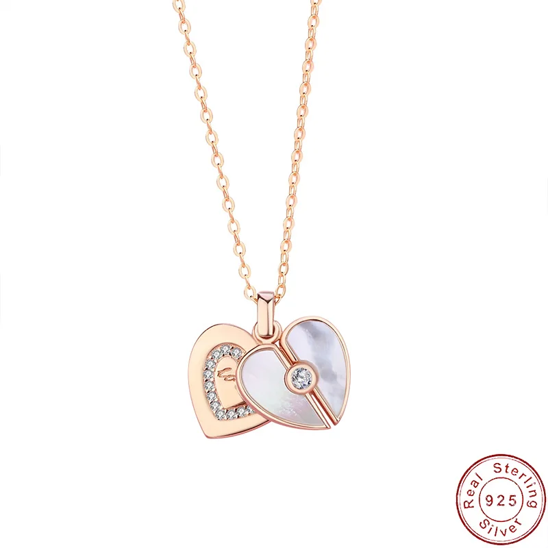 

European S925 Sterling Silver Necklace AAA CZ Heart Clavicle Chain For Women Birthday Party Gift Fine Jewelry
