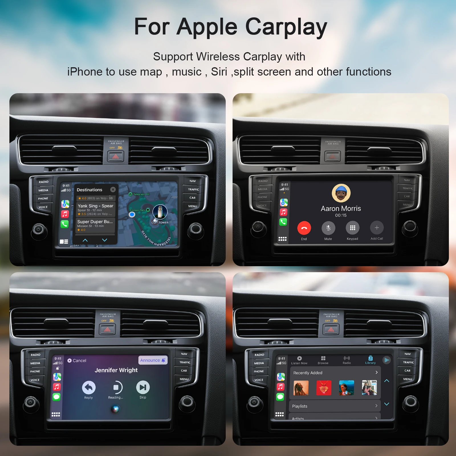 Беспроводной адаптер CarPlay для lPhone беспроводной автомобильный Apple Carplay 5 ГГц Wi-Fi