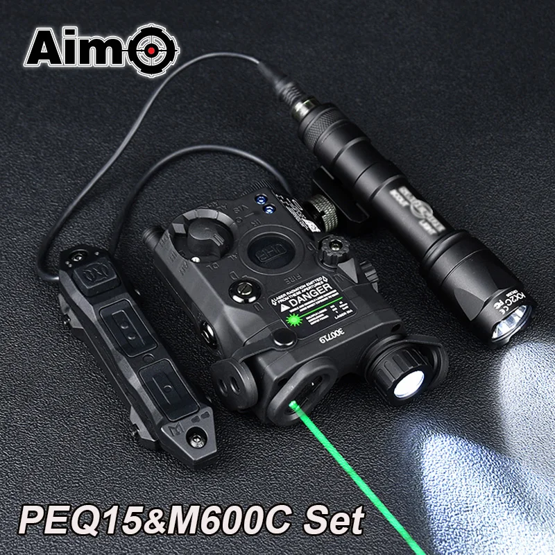 Tactical PEQ 15 Red Green Laser IR fill light sureir M600C F