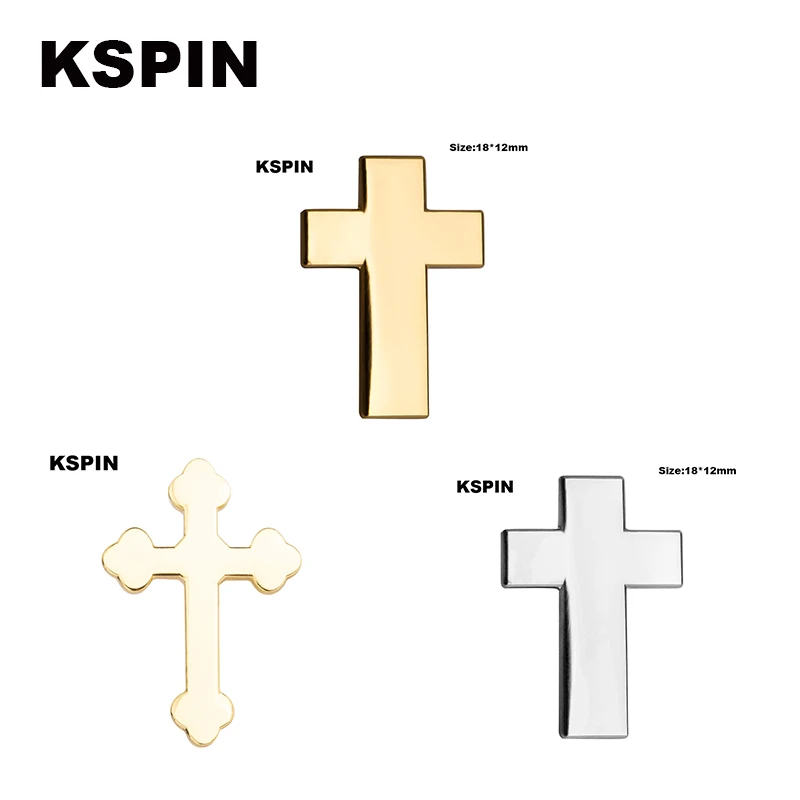 

Silvery Cross Metal Badges On A Pin Brooch Jewelry Rozetten Papier XY0109-1