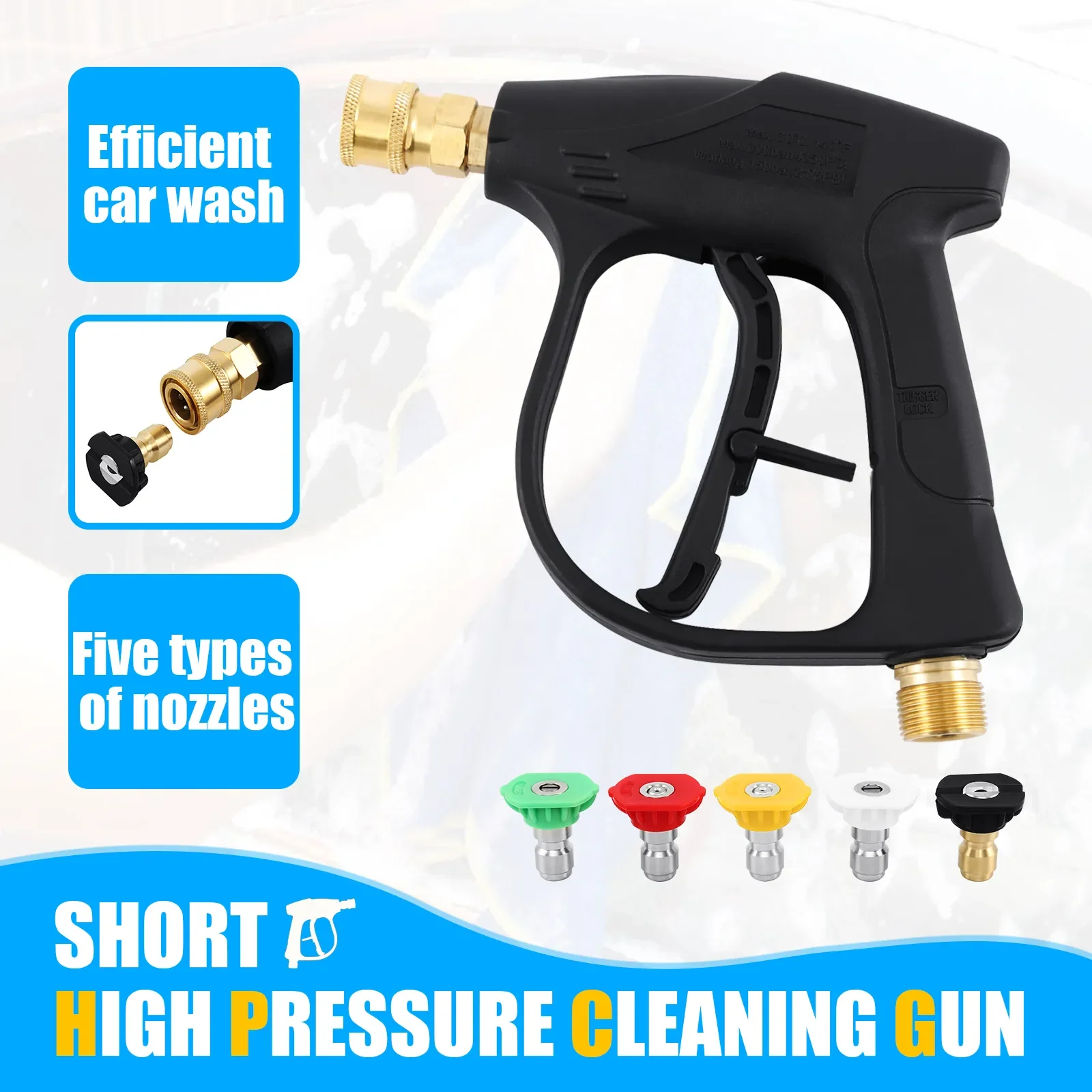 

High Pressure Washer Gun For Car Cleaning M22 14MM Hose Connector For Karcher k2K3K4K5K6k7/Nilfisk Quick Nozzle Adaptor