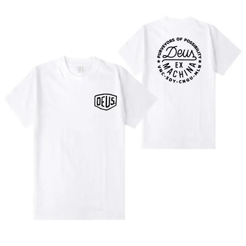 2025 Summer pure cotton Short Sleeve T-Shirt DEUS EX MACHINA Gym Clothing Fashion Tees Sports letter printing graph T shirt Y2K