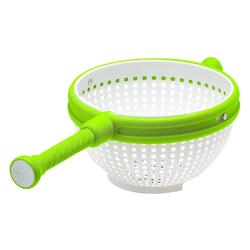 

Salad Spinner Scratch Resistant Nylon Spinning Colander With Collapsible Handle