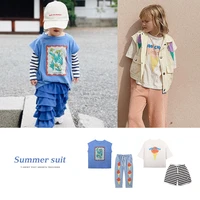 kids clothes t shirts shorts pants 2022 summer bc girls boys cartoon tee suit childrens clothings from 2 to 7 years teenager