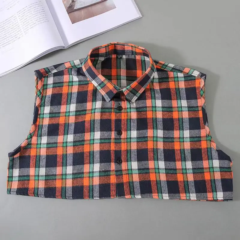 

Vest style fake collar men's ladies four seasons universal dress fake collar with suit plaid business fake collar