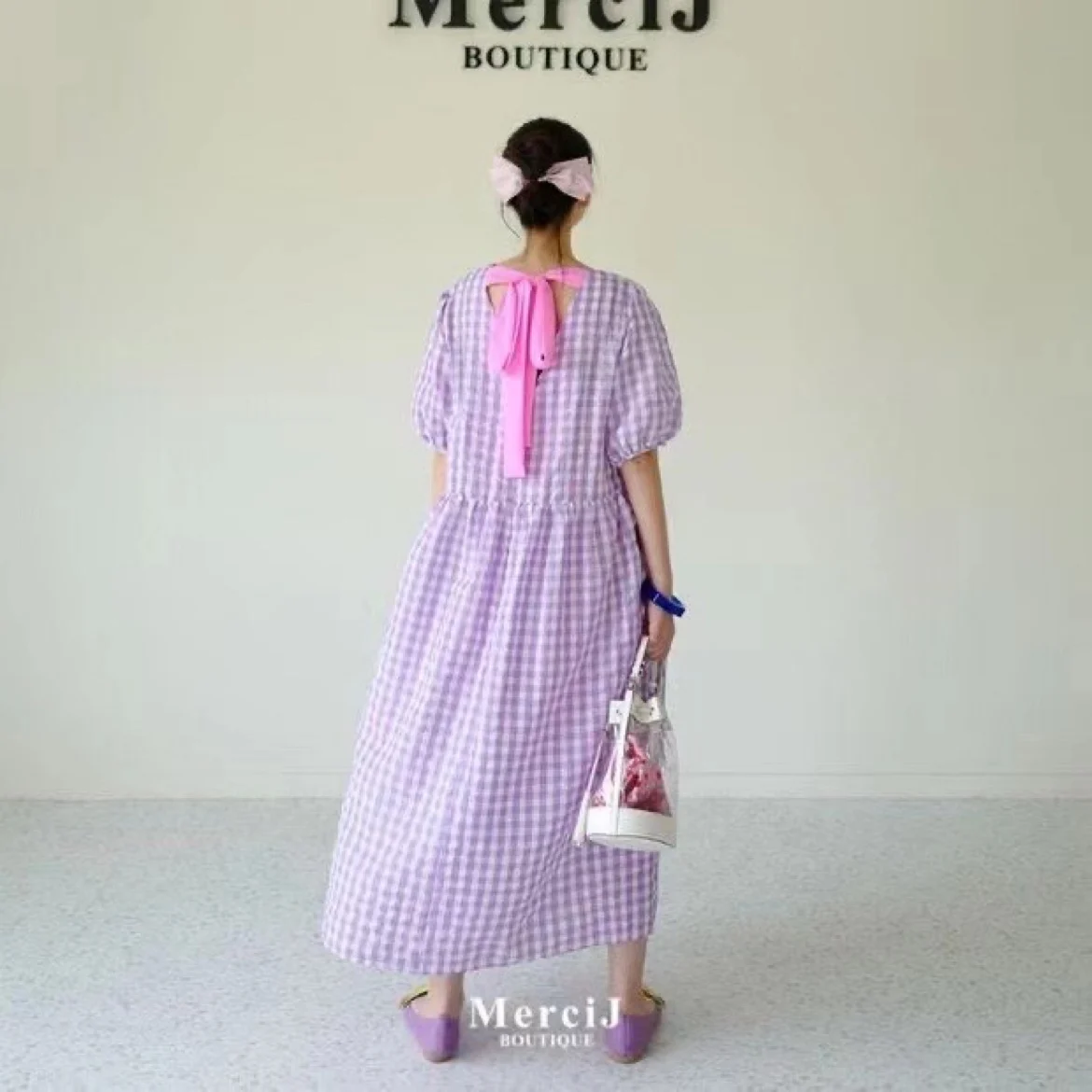 

SuperAen 2022 летние женские платья до щиколотки с О-образным вырезом и рукавами-фонариками