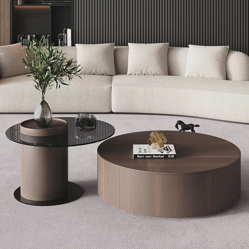 

Nordic Wooden Round Side Table Mid Century Modern Tea Smart Table Sofa Side Hallway Nightstand Mesa Auxiliar Hotel Furniture