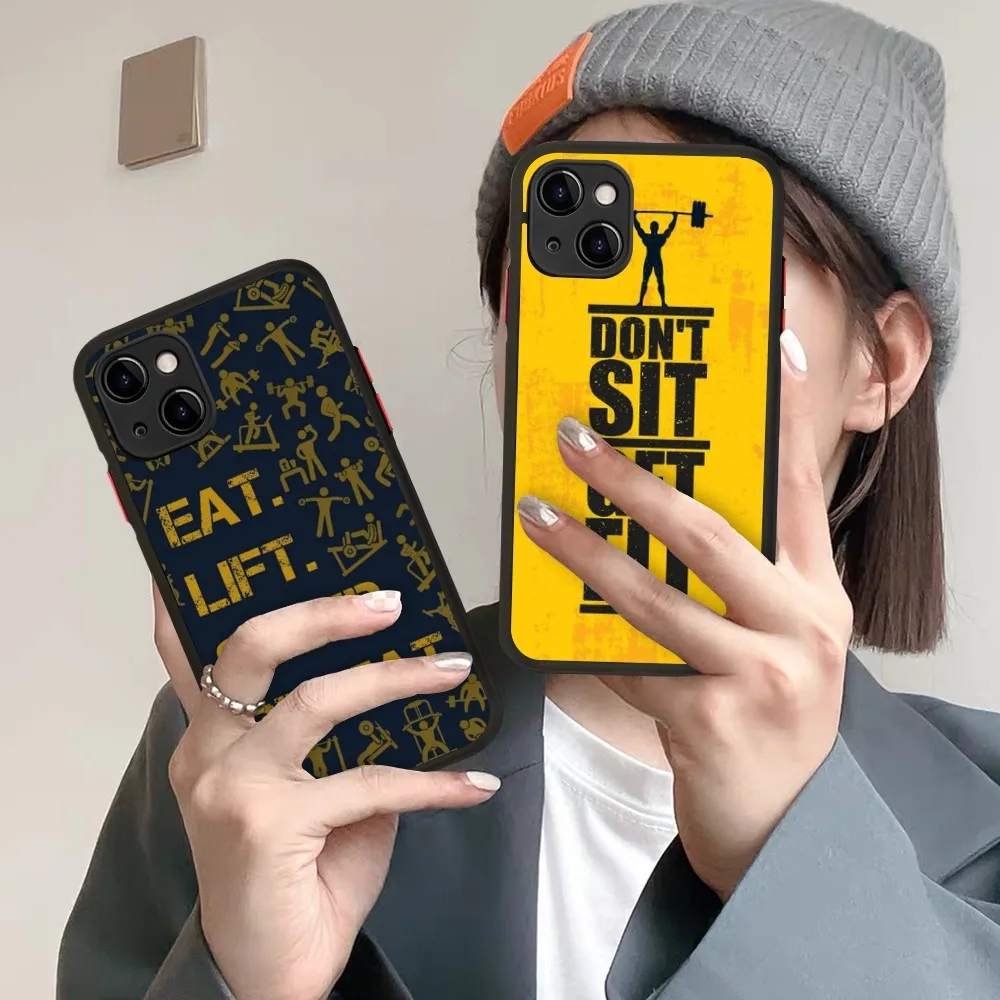 Чехол для телефона тренажерного зала фитнеса бодибилдинга iPhone 14 X XR XS 7 8 Plus 11 12 13 pro