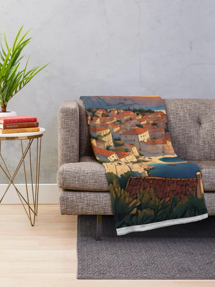 Восход в Hvar Красивый вид Плед Модные диваны Пляжные одеяла