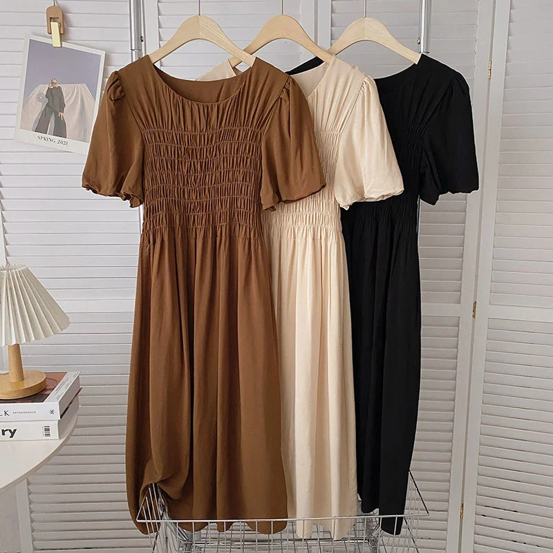 

Elegant Fashion Solid Long Dress Women Summer 2022 Slim Black Khaki Dresses Vestidos